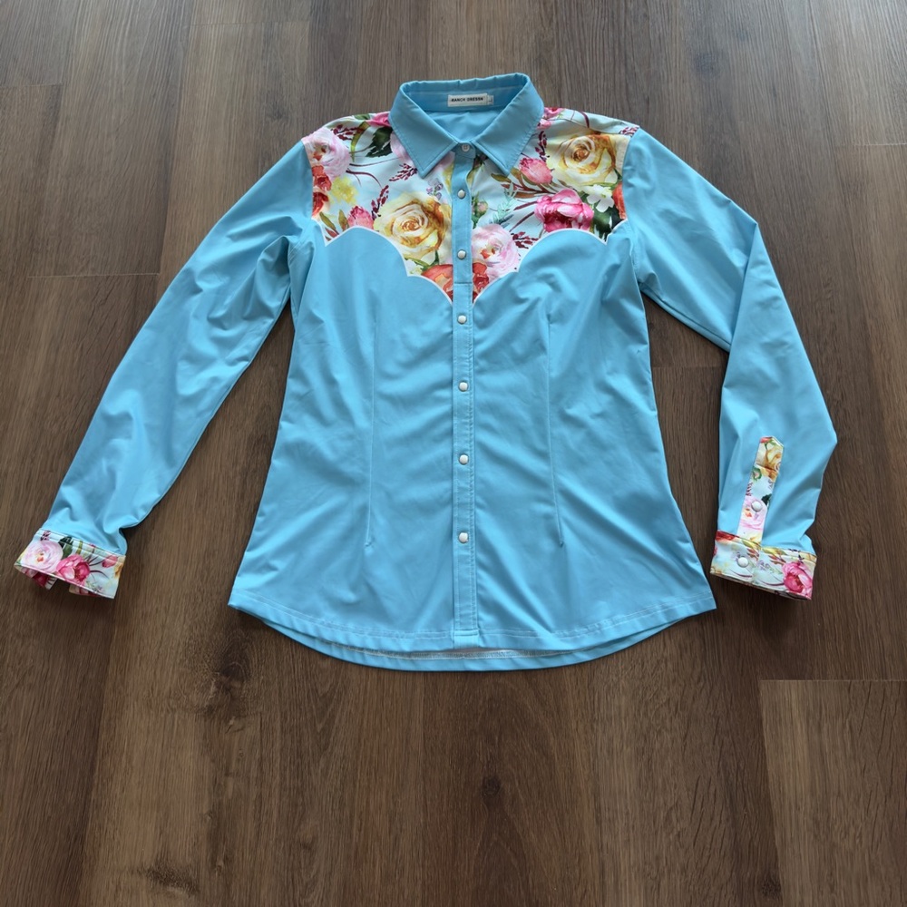 Floral Blue Button Down Shirt